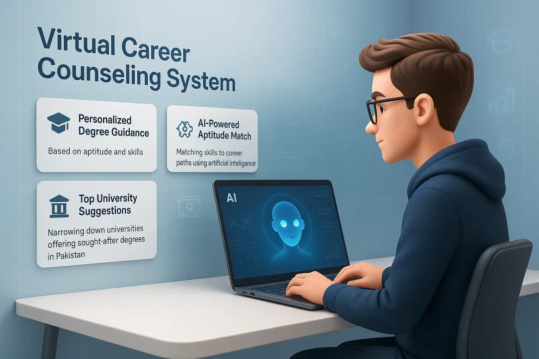 Student using virtual counseling